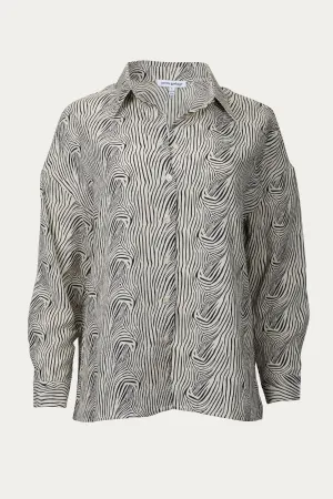 OVERSIZED ZEBRA-PRINT TEXTURED SHIRT