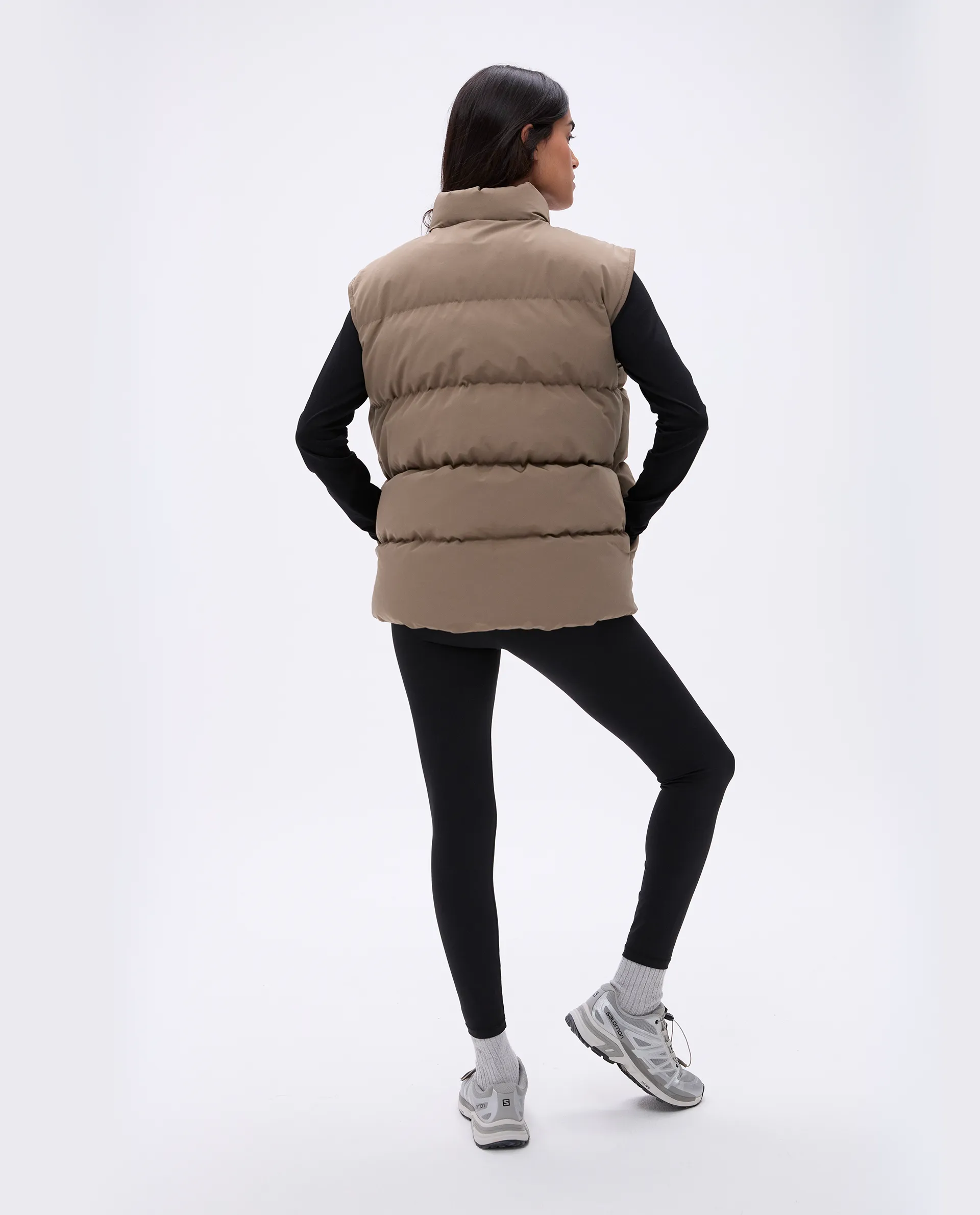 Padded Oversized Gilet - Cocoa Brown