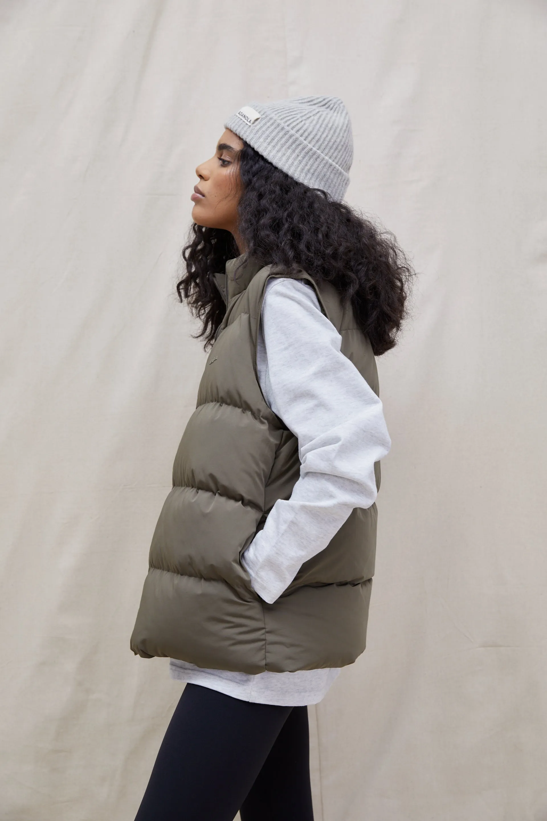 Padded Oversized Gilet - Green