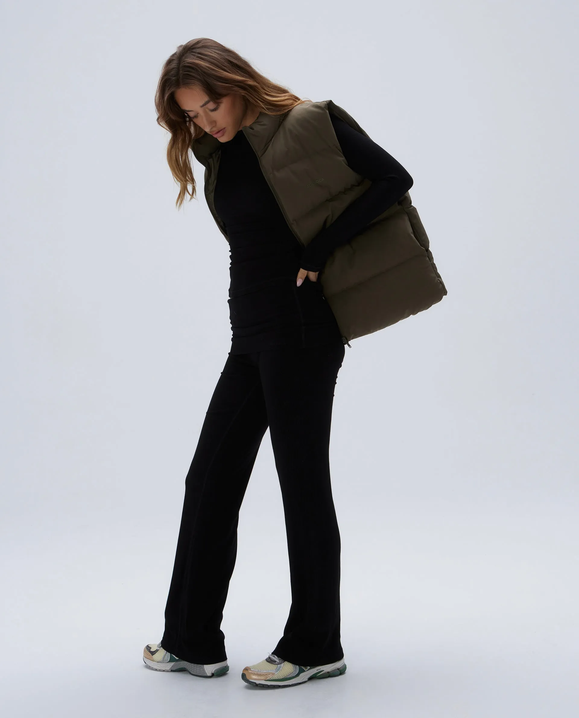 Padded Oversized Gilet - Green