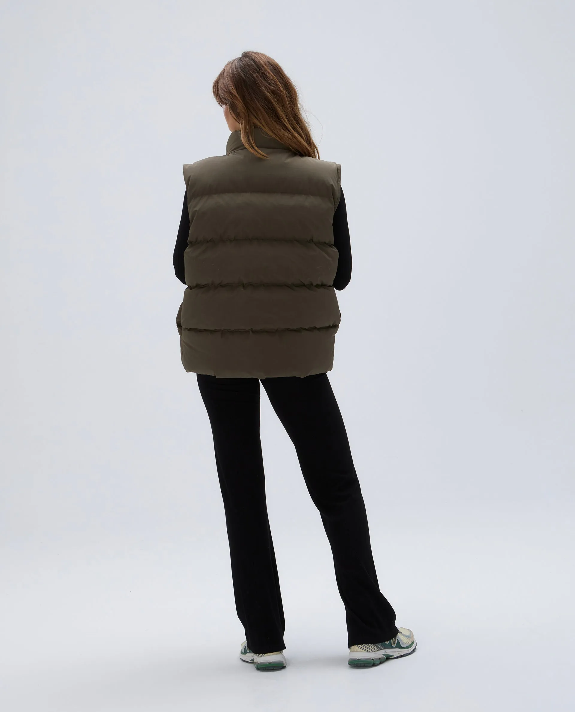 Padded Oversized Gilet - Green