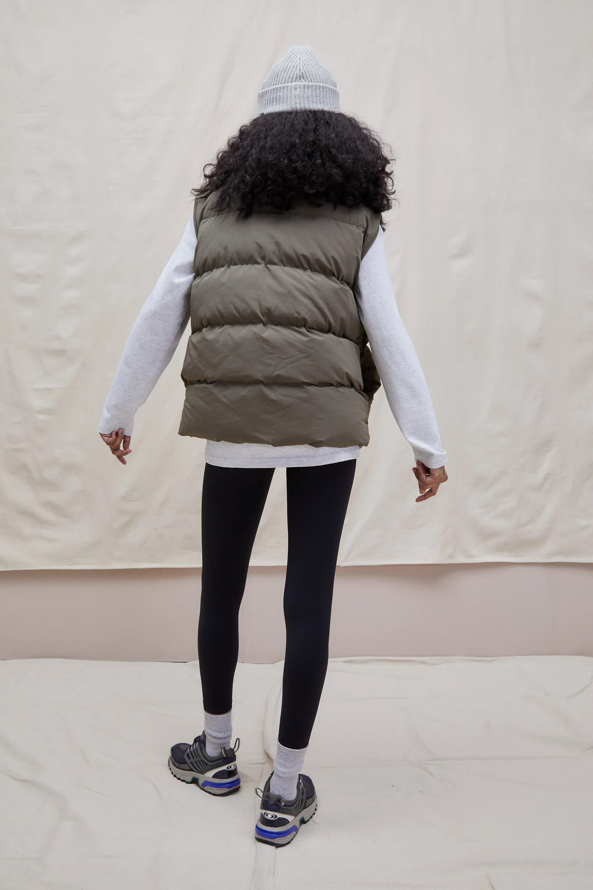 Padded Oversized Gilet - Green