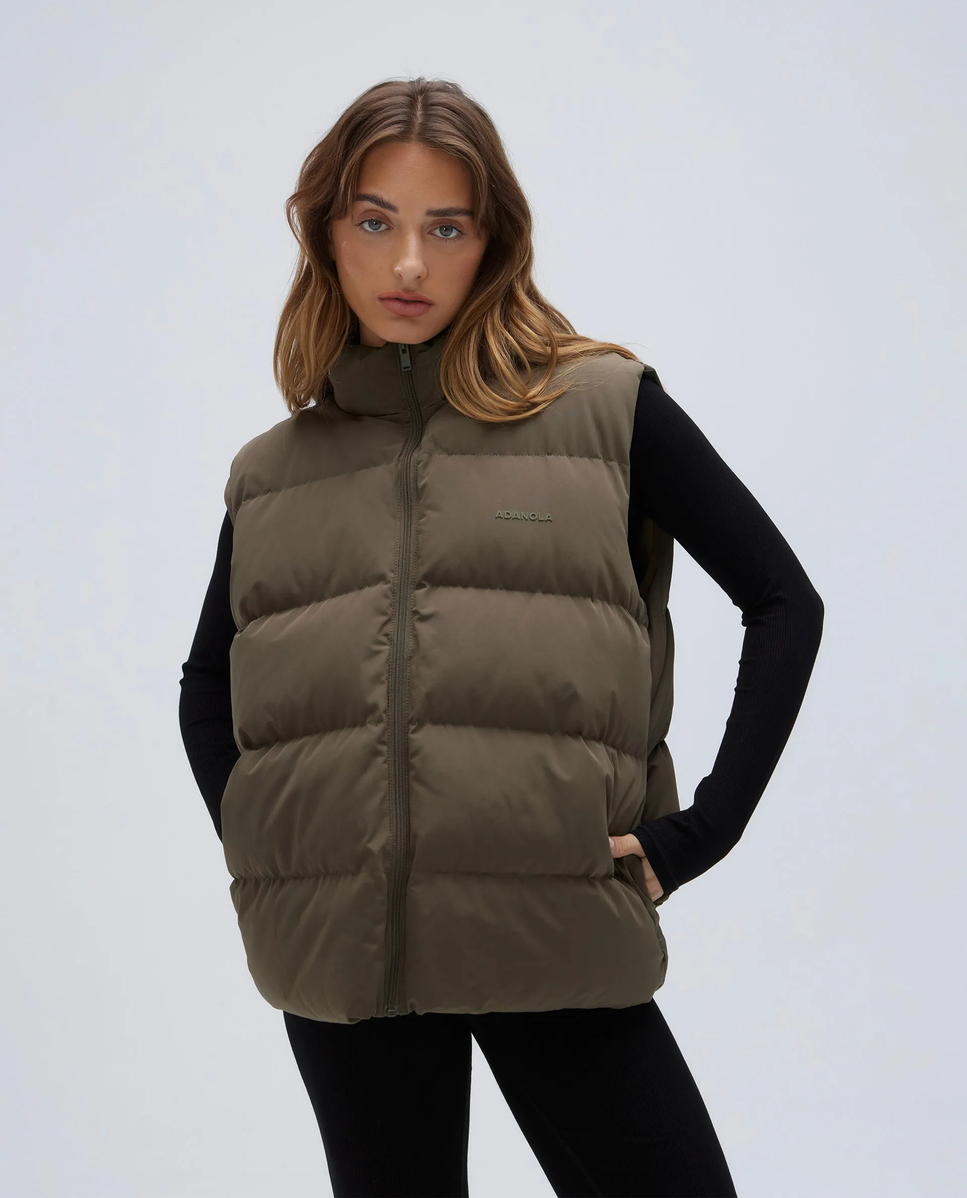 Padded Oversized Gilet - Green
