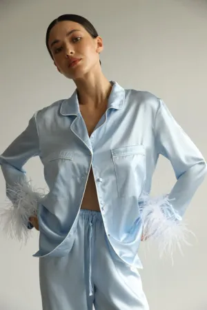 Pajama set - Blue feathers with pants