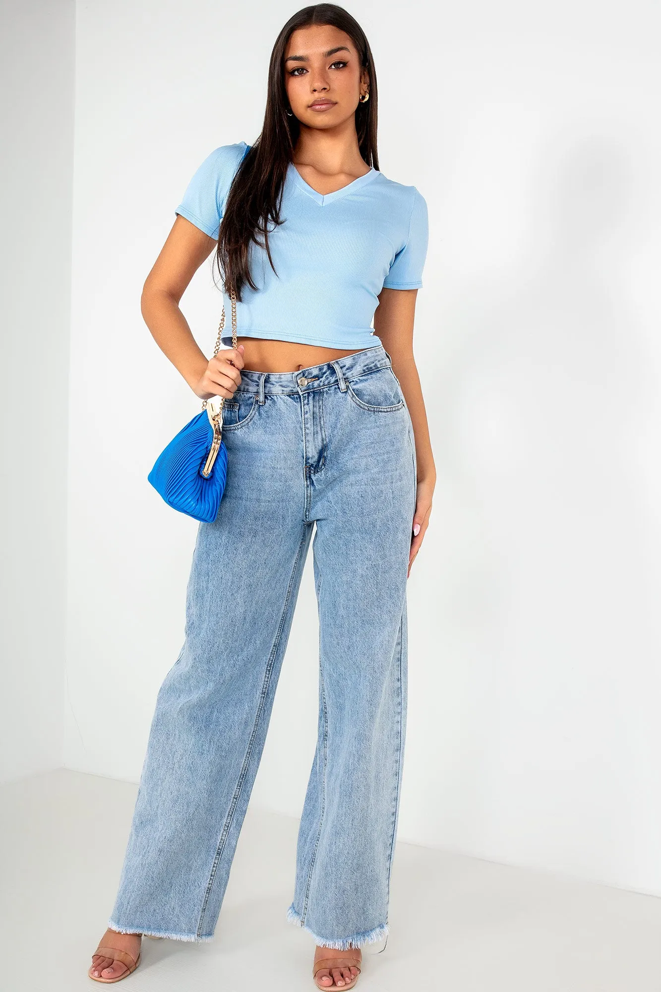 Pandora Baby Blue Ribbed Top