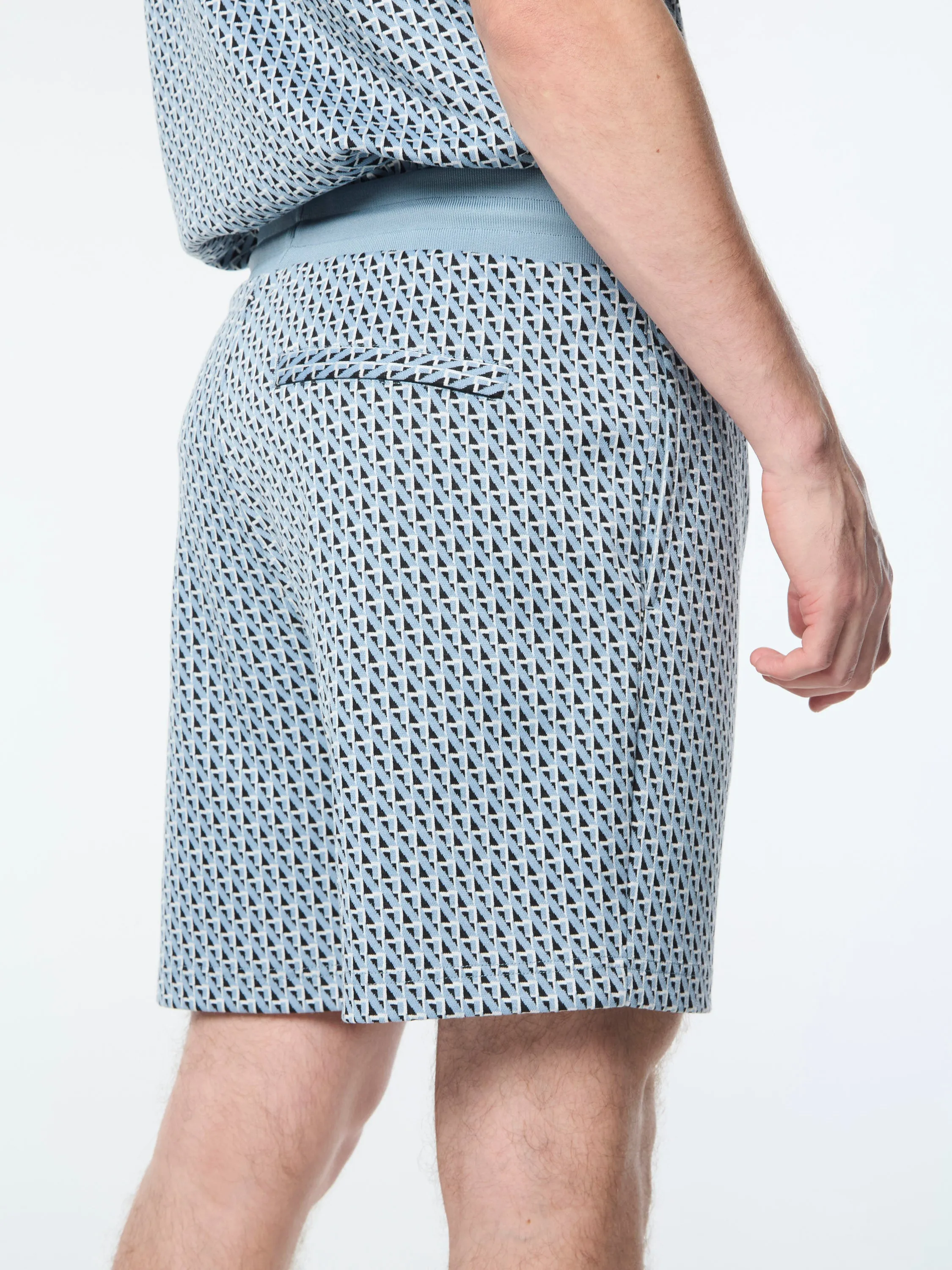 Paolo Knit Shorts- Faded Denim