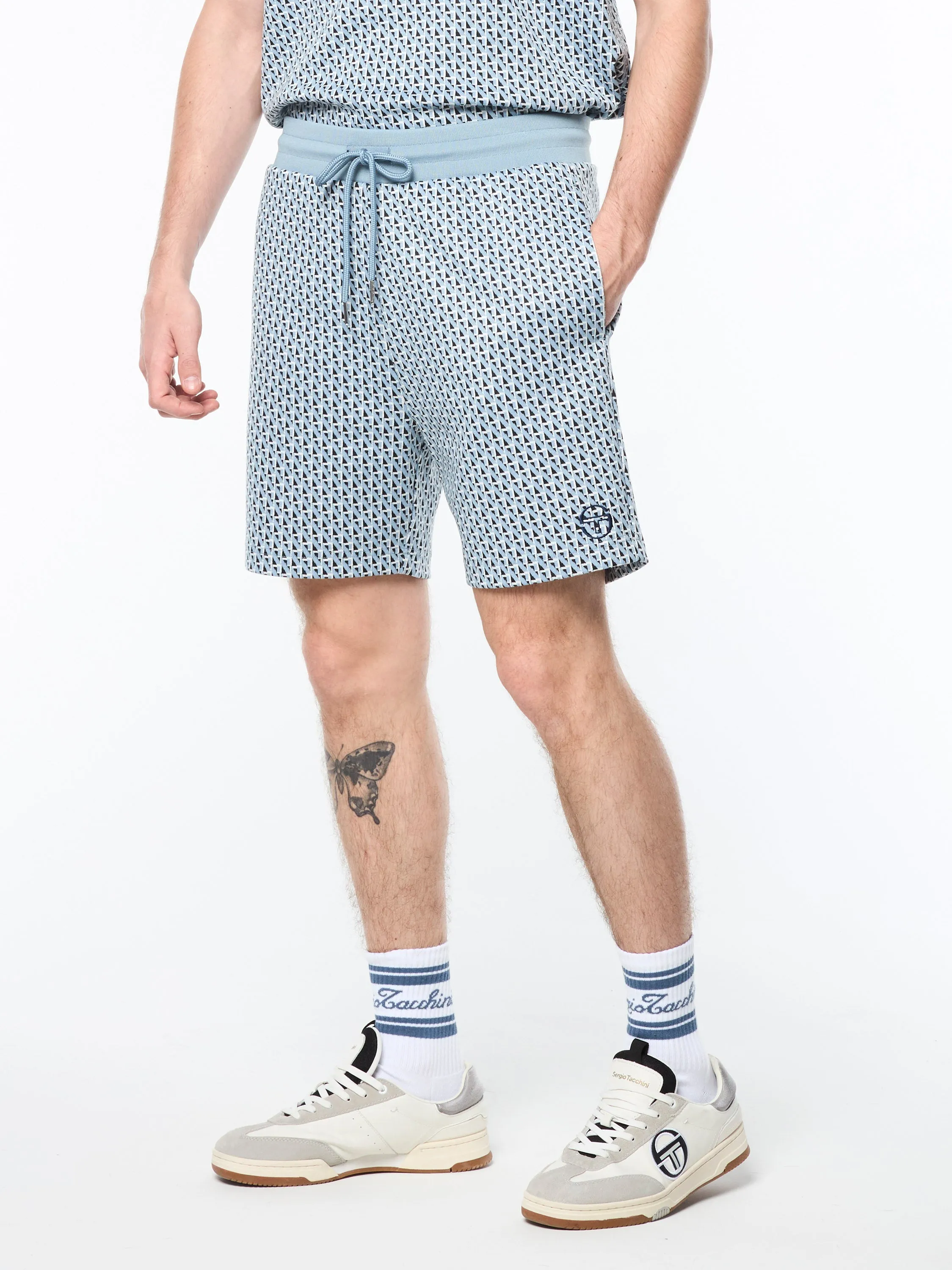 Paolo Knit Shorts- Faded Denim