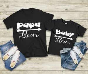 Papa Bear Mens Tee & Baby Bear Toddler Tee Father daughter Matching Shirts Father Son Matching Shirts