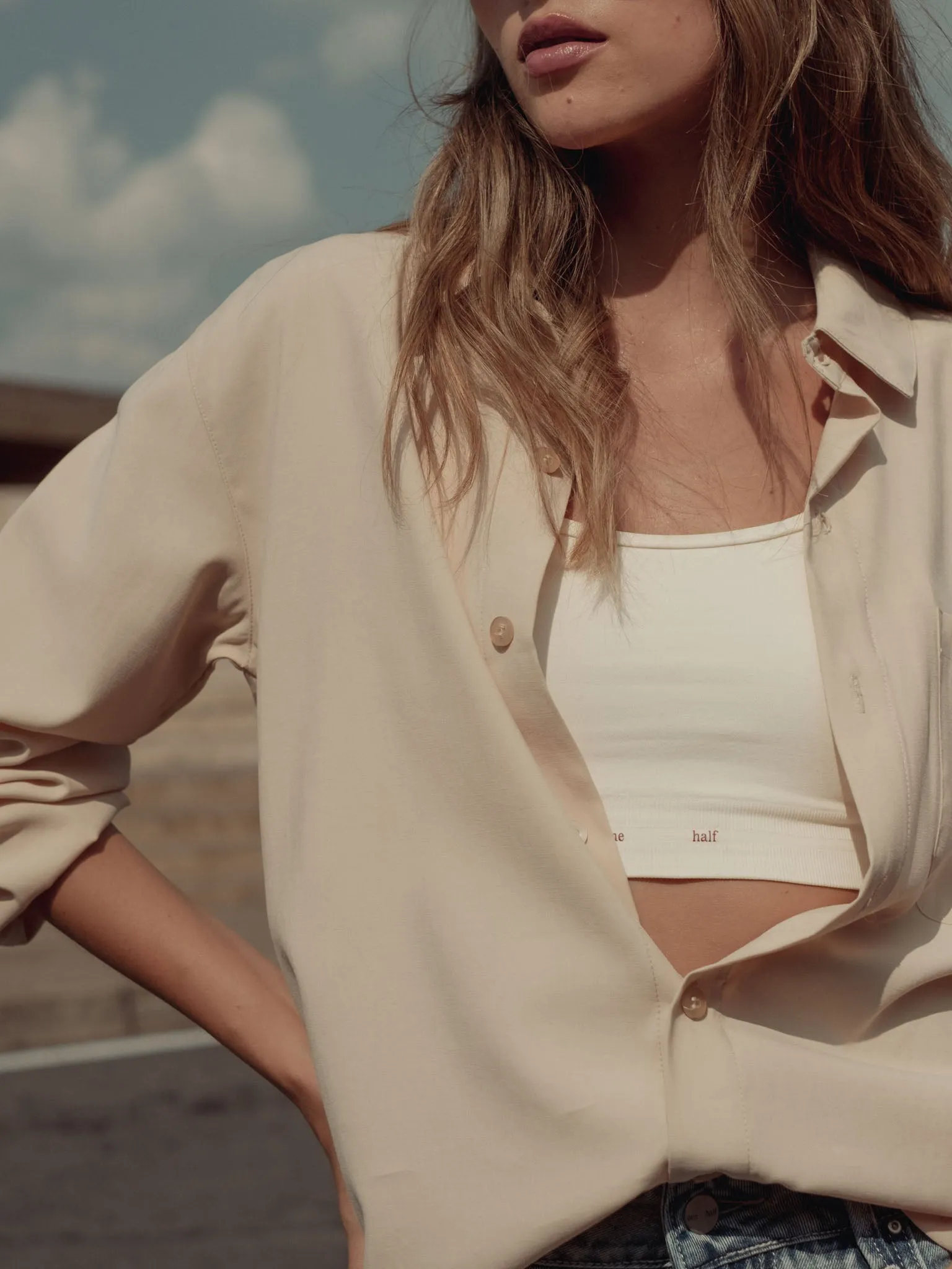 PARACHUTE SLEEVES SHIRT - SAND