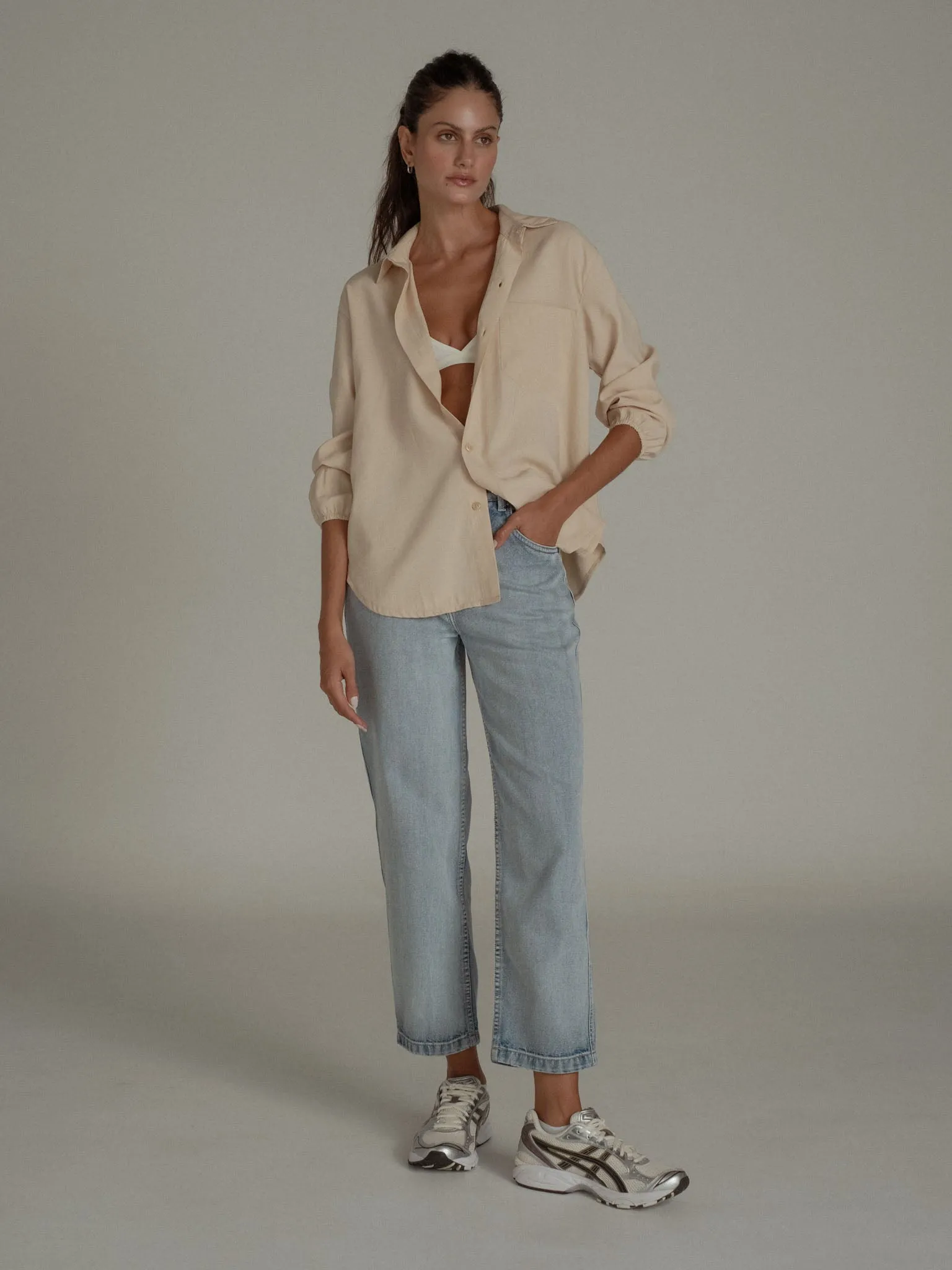 PARACHUTE SLEEVES SHIRT - SAND