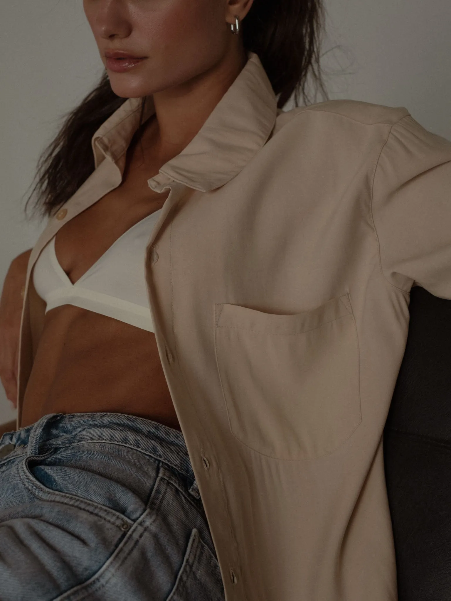 PARACHUTE SLEEVES SHIRT - SAND