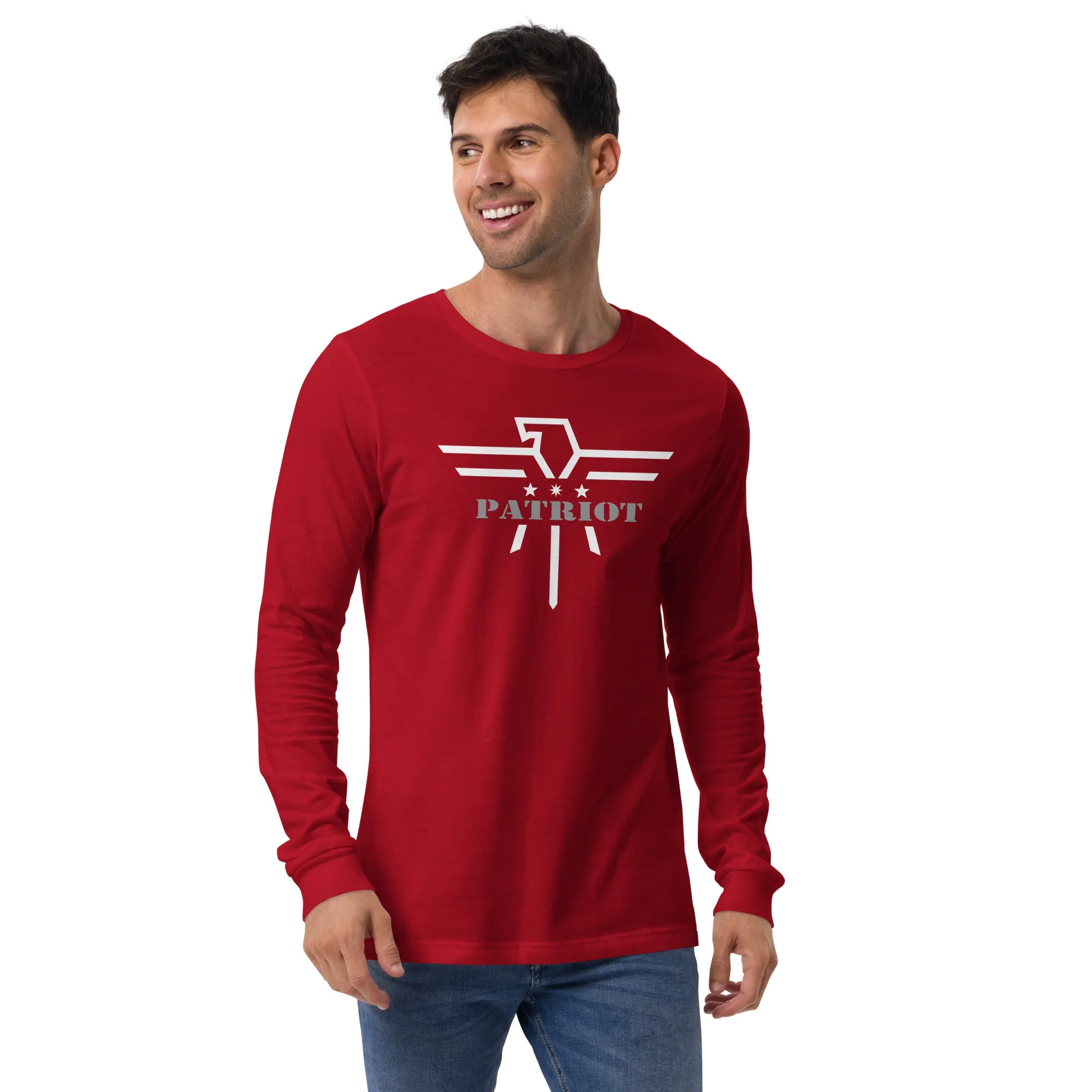 Patriot Grey and White Eagle Unisex Long Sleeve Tee