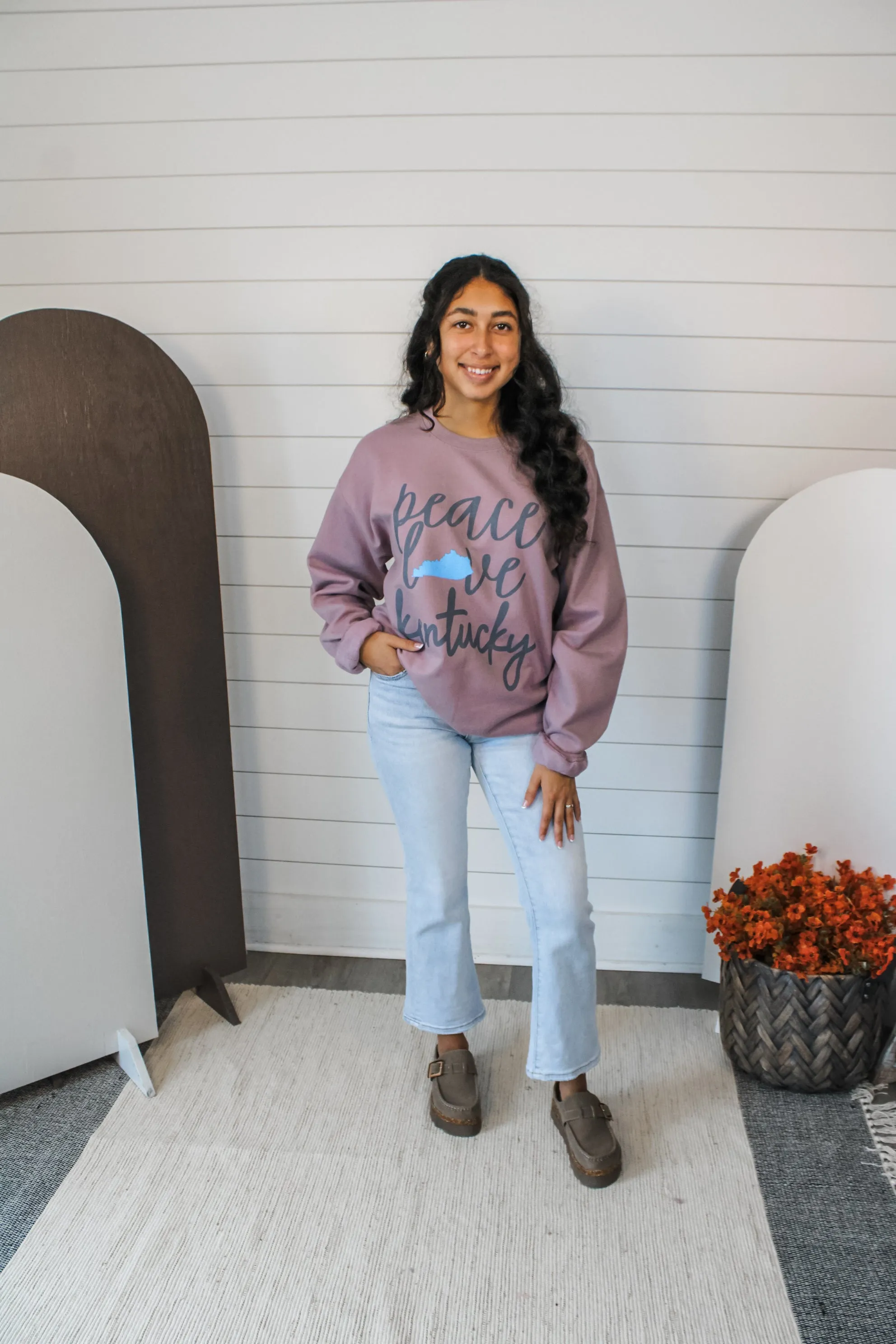 Peace Love Kentucky Graphic Sweatshirt • Mauve - FINAL SALE