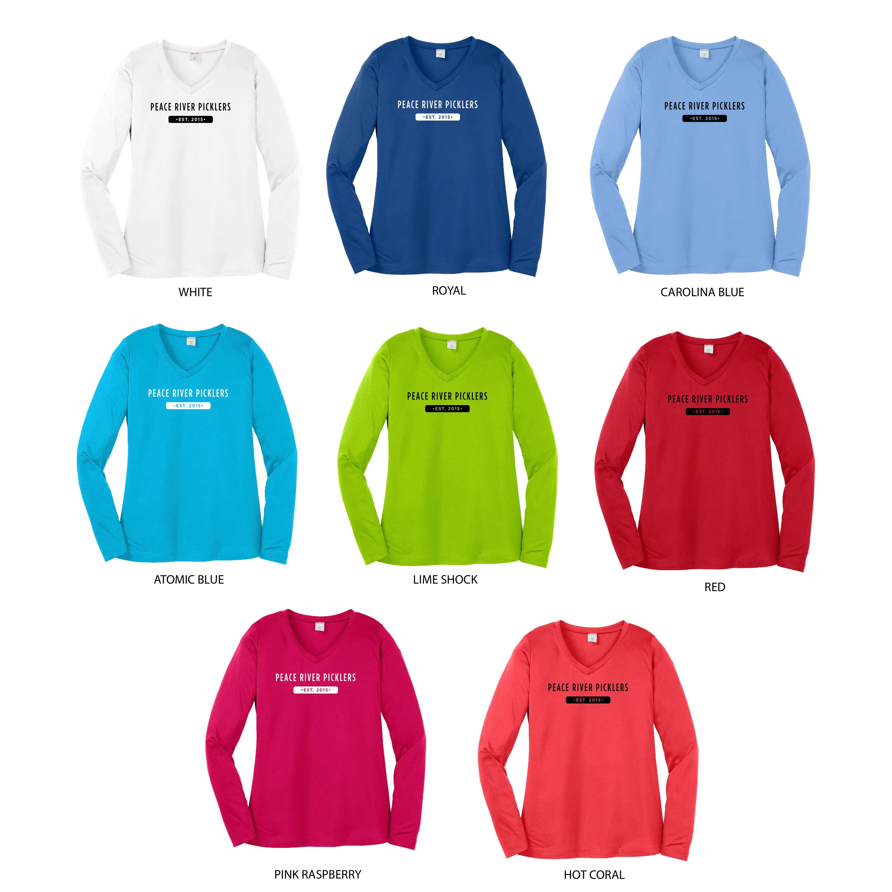 Peace River Picklers 2021 Pickleball Ladies Performance Long Sleeve Shirt - Design 4