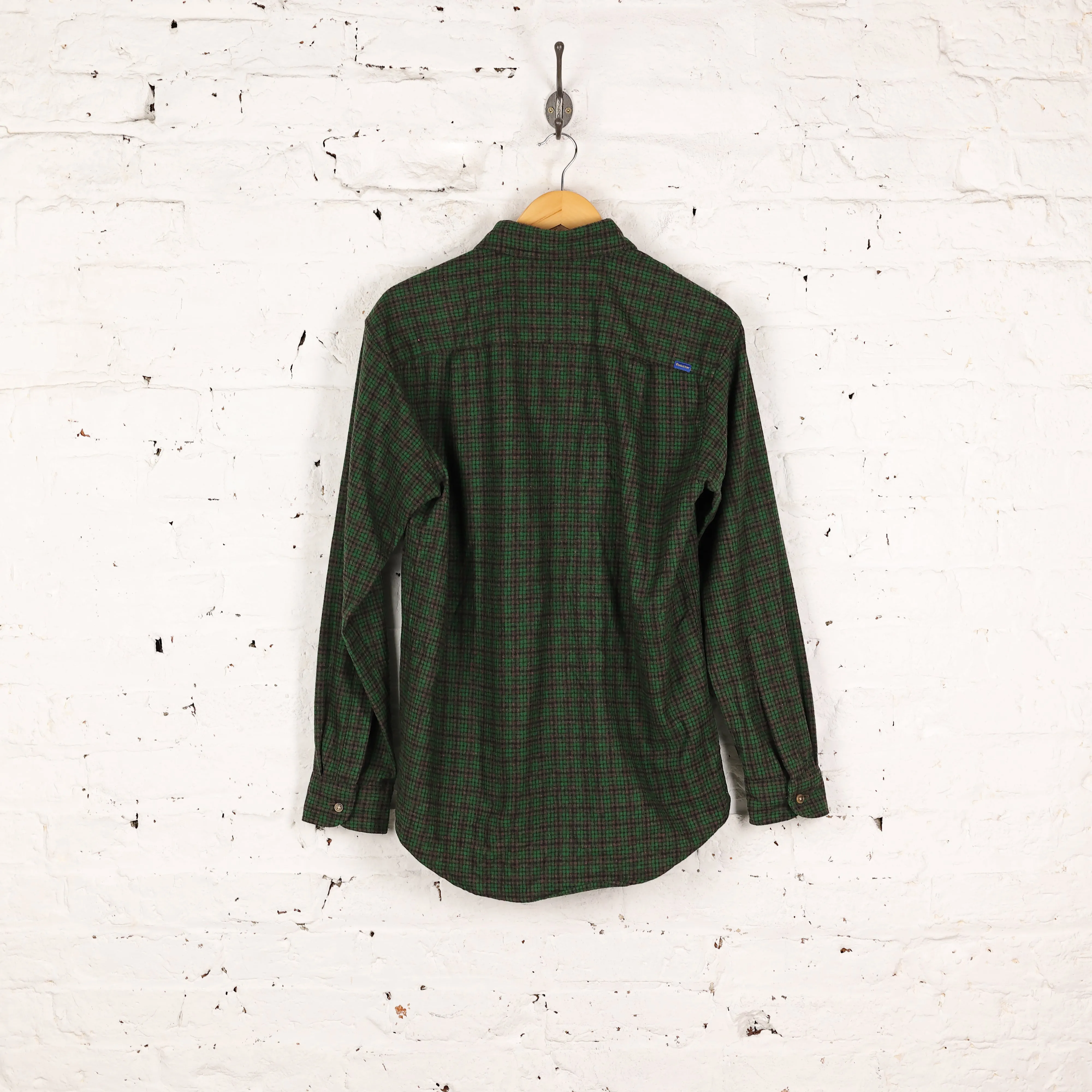 Pendleton Lodge Fitted Wool Check Shirt - Green - M