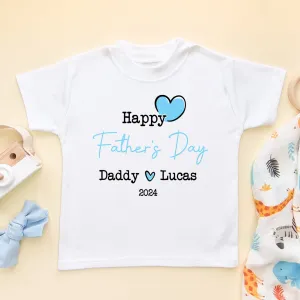 Personalised Happy Father's Day (Boy) Toddler & Kids T Shirt