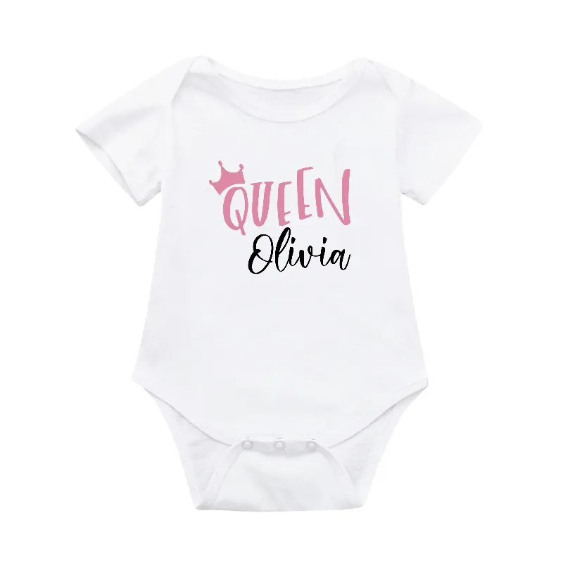 Personalised Mama Raised A Queen and Her Queen Matching T-shirts Set