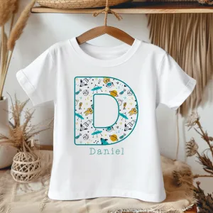 Personalised Name Space & Astronaut Theme Toddler & Kids T Shirt