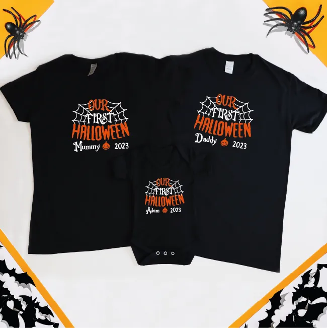 Personalised Our First Halloween Family T-shirts