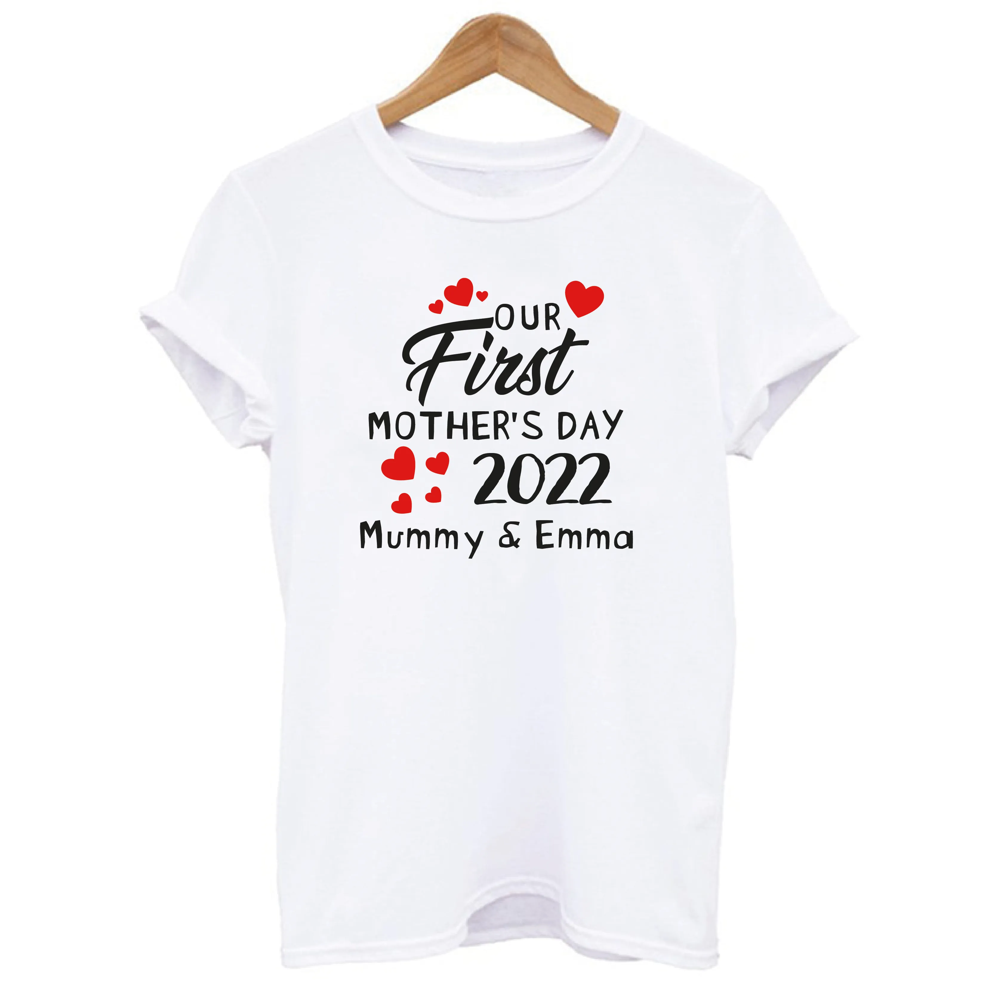 Personalised Our First Mother's Day Mummy and Baby T-shirt and Baby Vest Set