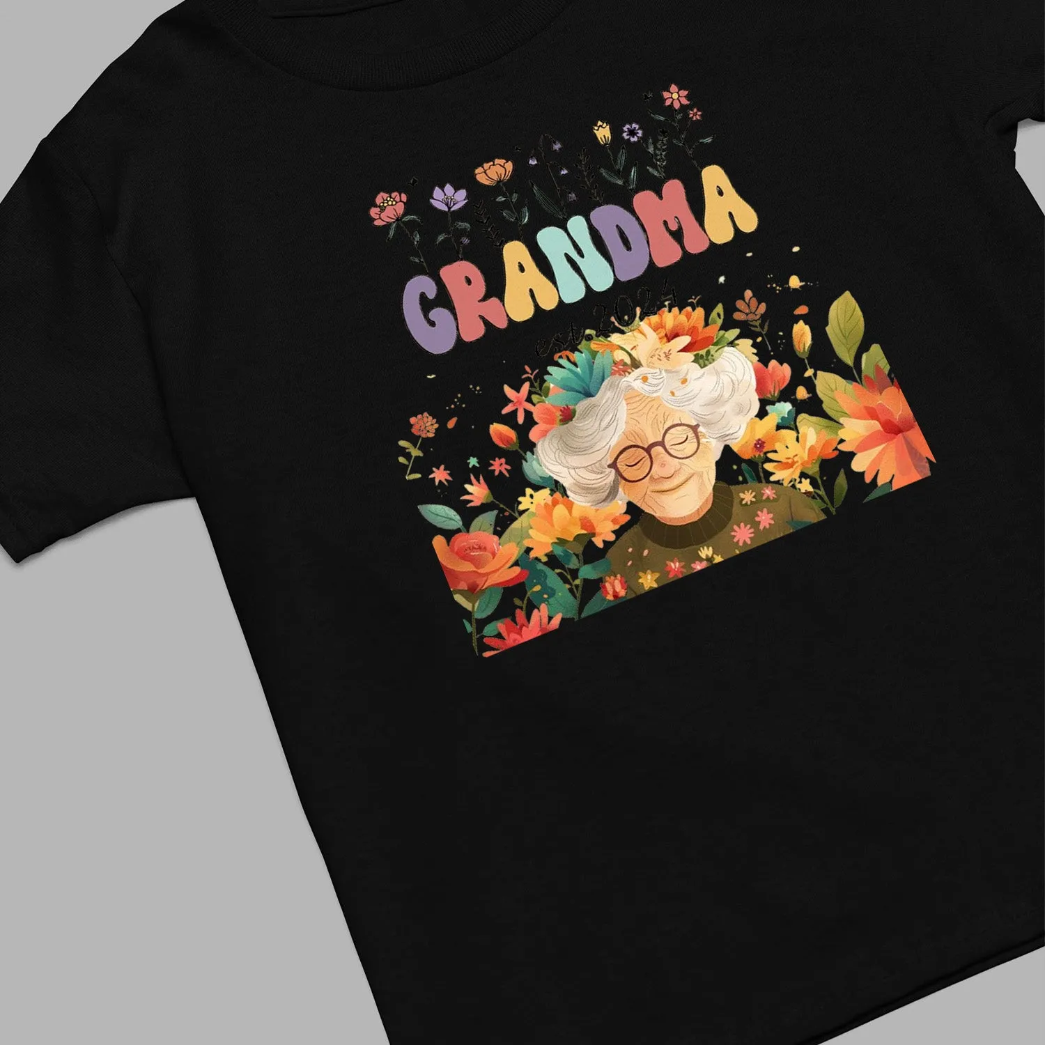 Personalized Grandma Floral Shirt, Personalized Grandma Wildflowers Sweatshirt, Grandma Est 2024, Pregnancy Announcement, Custom Nana Shirt, Grandma Gift, Mother's Day Gift