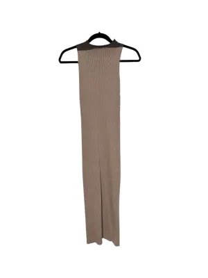 petal & pup ribbed mockneck slvss dress coffee 4