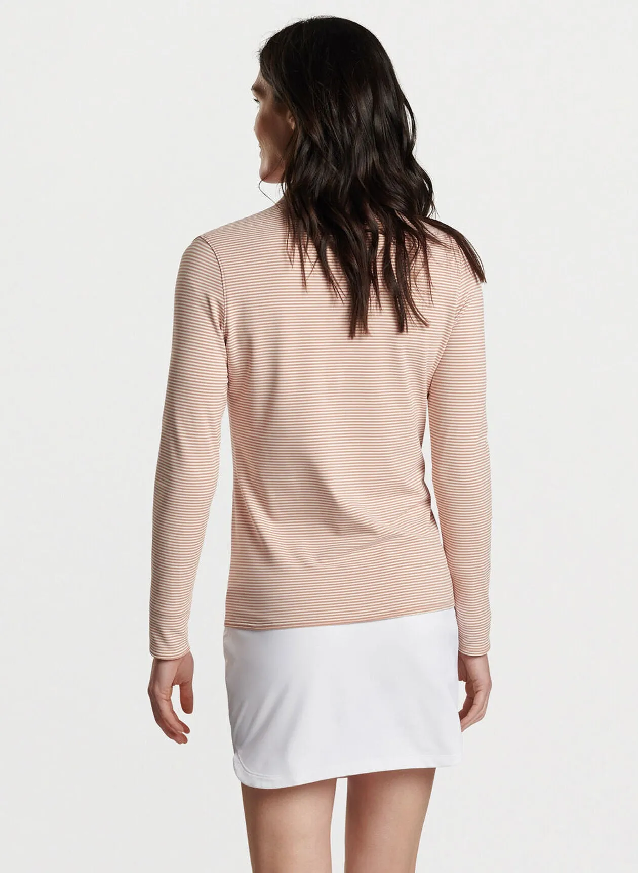 Peter Millar Womens Vista Stripe Katy Full Zip Layer - CAMEL/IVORY