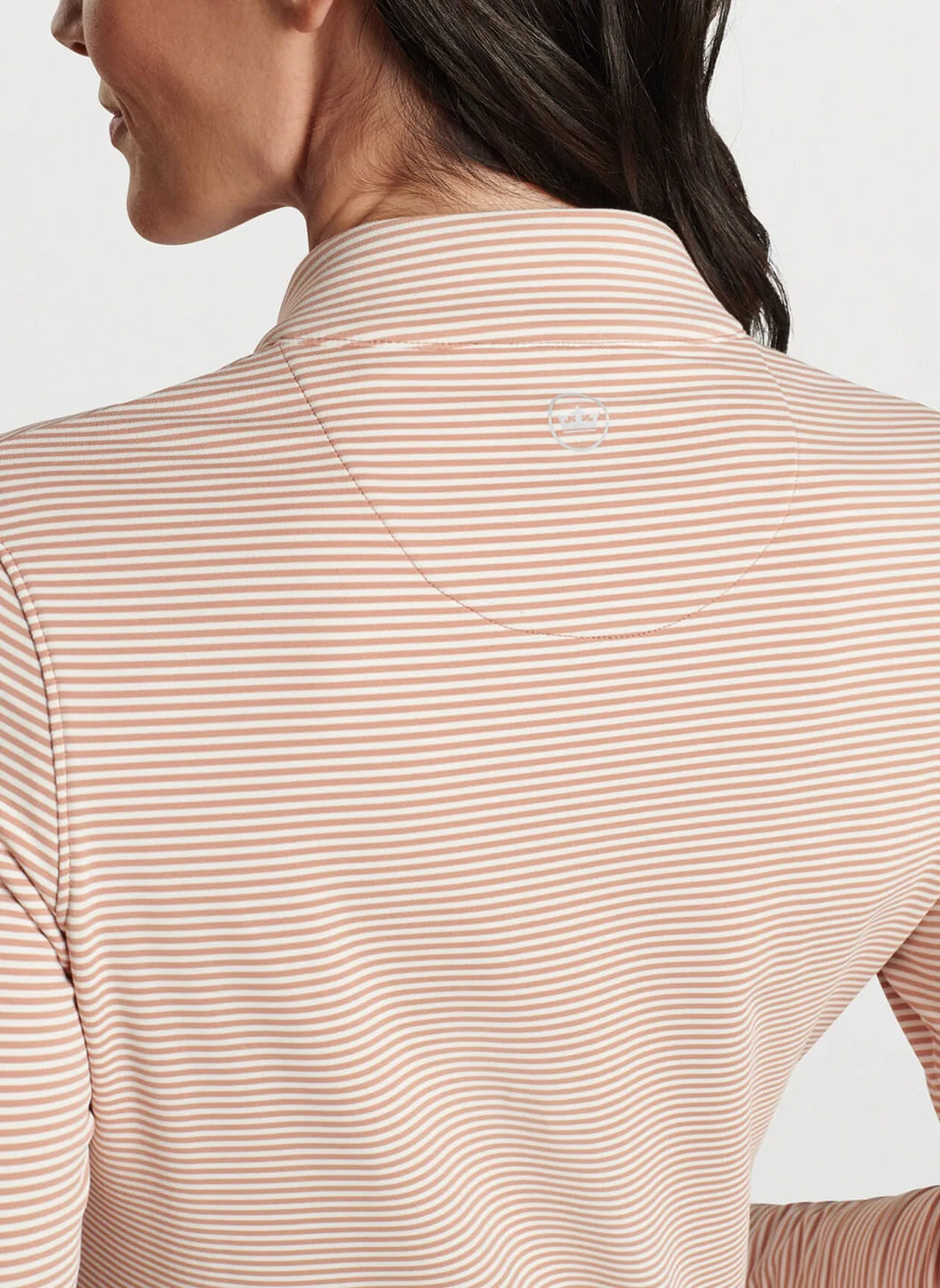Peter Millar Womens Vista Stripe Katy Full Zip Layer - CAMEL/IVORY