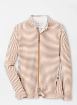 Peter Millar Womens Vista Stripe Katy Full Zip Layer - CAMEL/IVORY