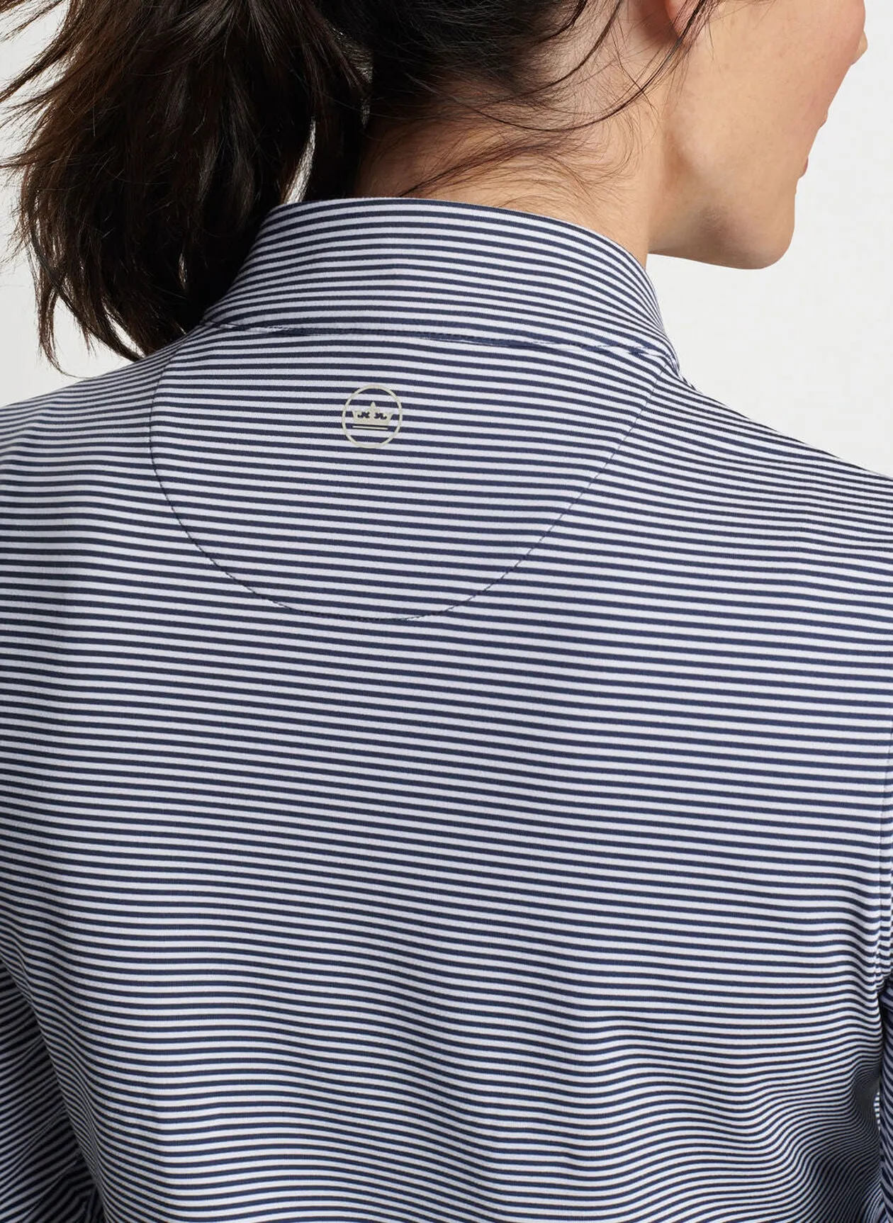 Peter Millar Womens Vista Stripe Katy Full Zip Layer - NAVY/WHITE