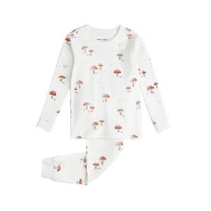 Petit Lem 16Q02 PJ Set (Mushroom on Off-White)