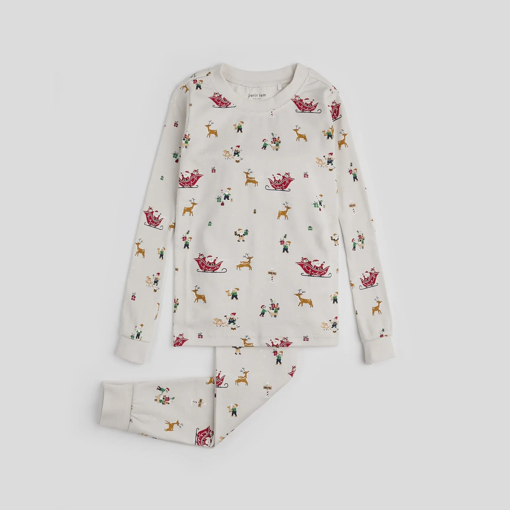 Petit Lem - Santa's Workshop PJ Set - Beige