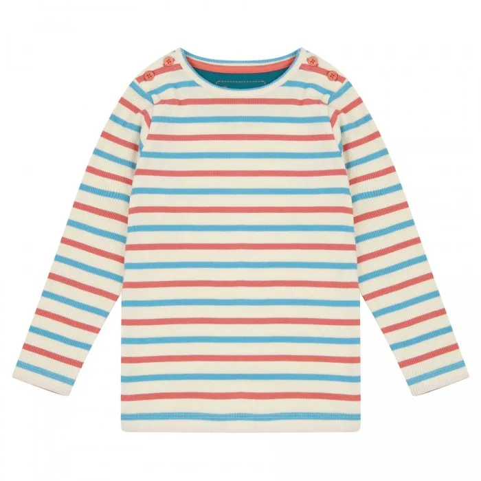 Piccalilly | Striped Ribbed Long Sleeve Tee