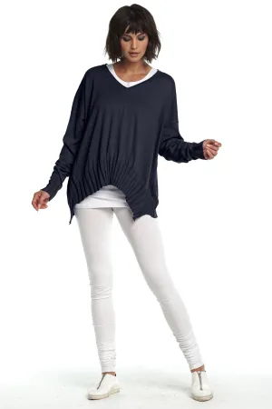 Pima Cotton Ribbed V Neck Sweater