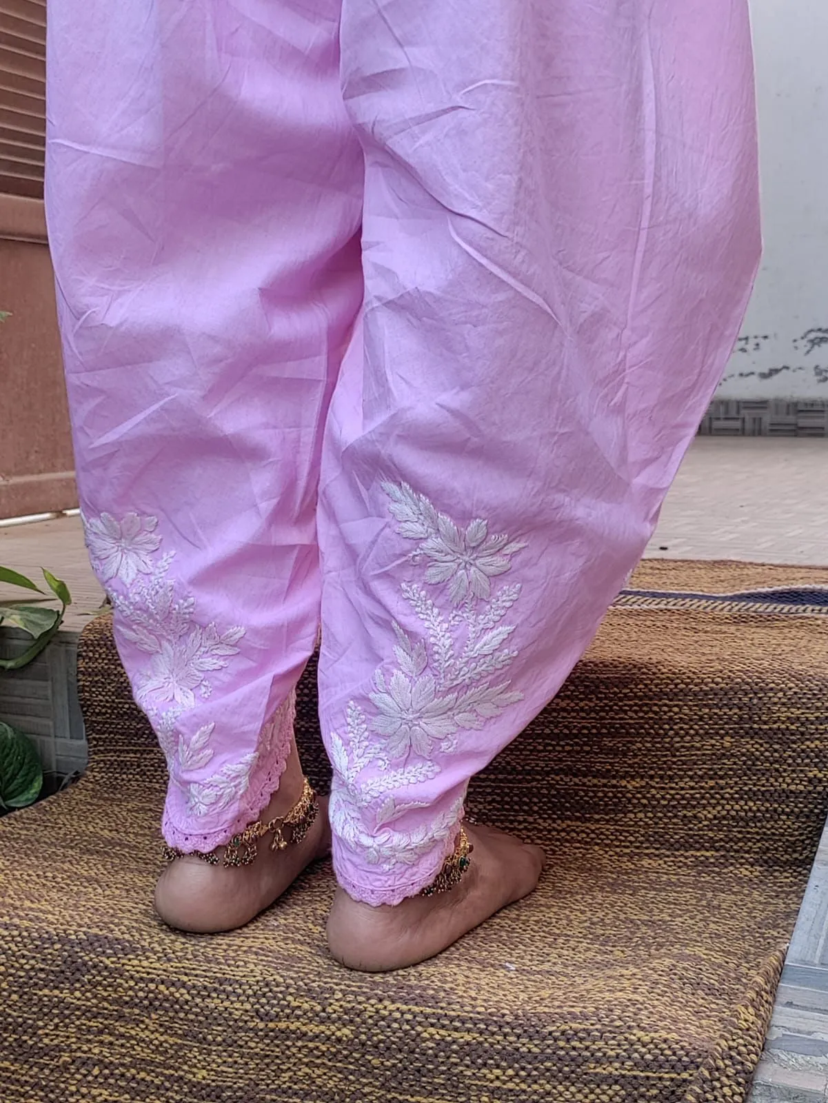 Pink Chikankari Dhoti Salwar
