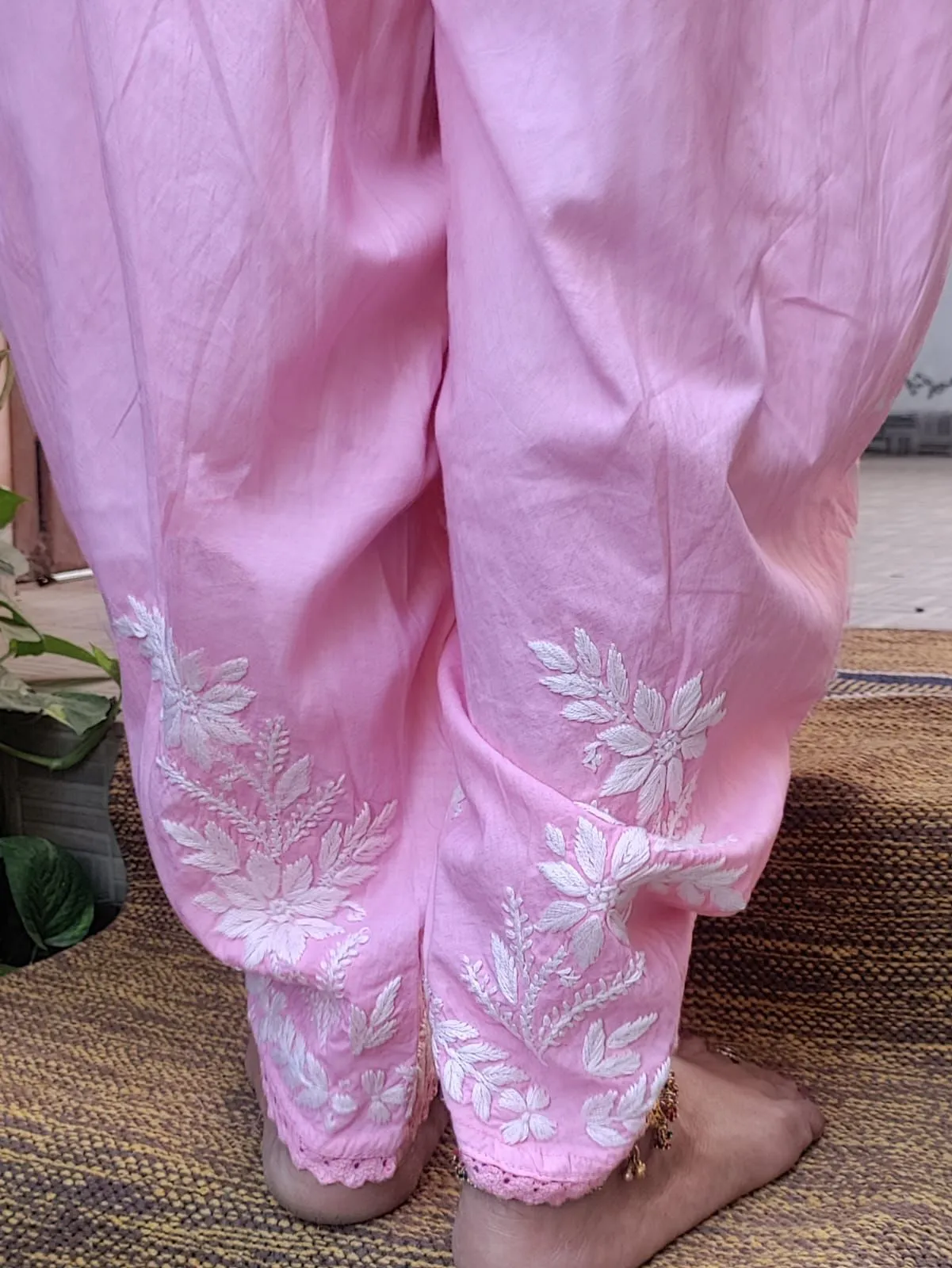 Pink Chikankari Dhoti Salwar