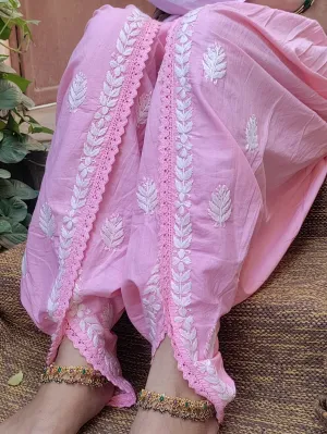 Pink Chikankari Dhoti Salwar