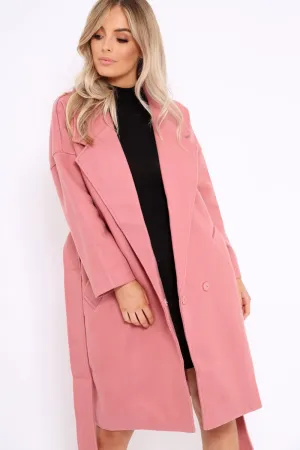 Pink Long Duster Coat - Nina