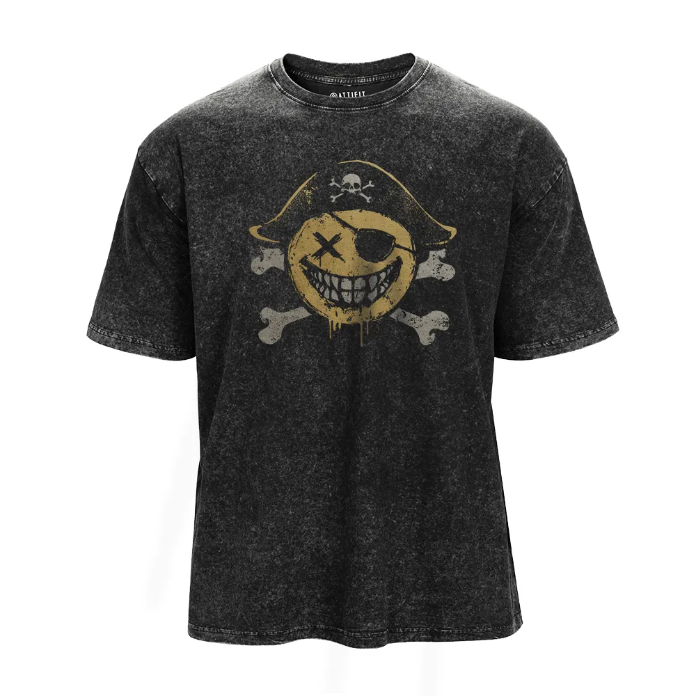 Pirate Smiley Washed T-Shirt