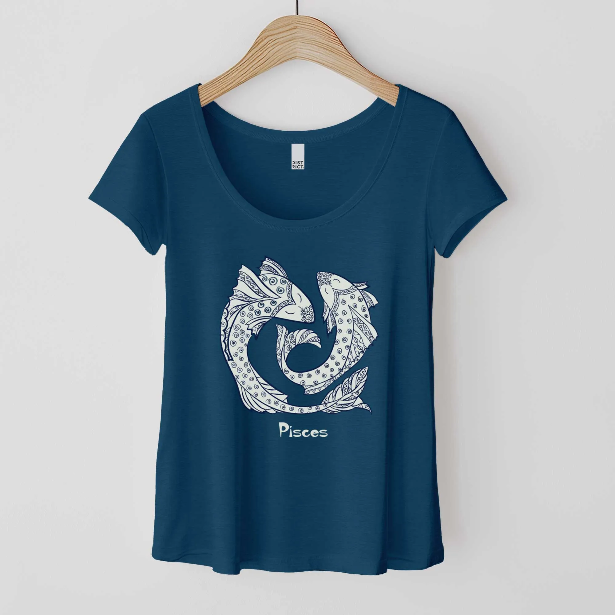 Pisces Zodiac Symbol: The Fish - Women’s Flex Scoop Neck Tee
