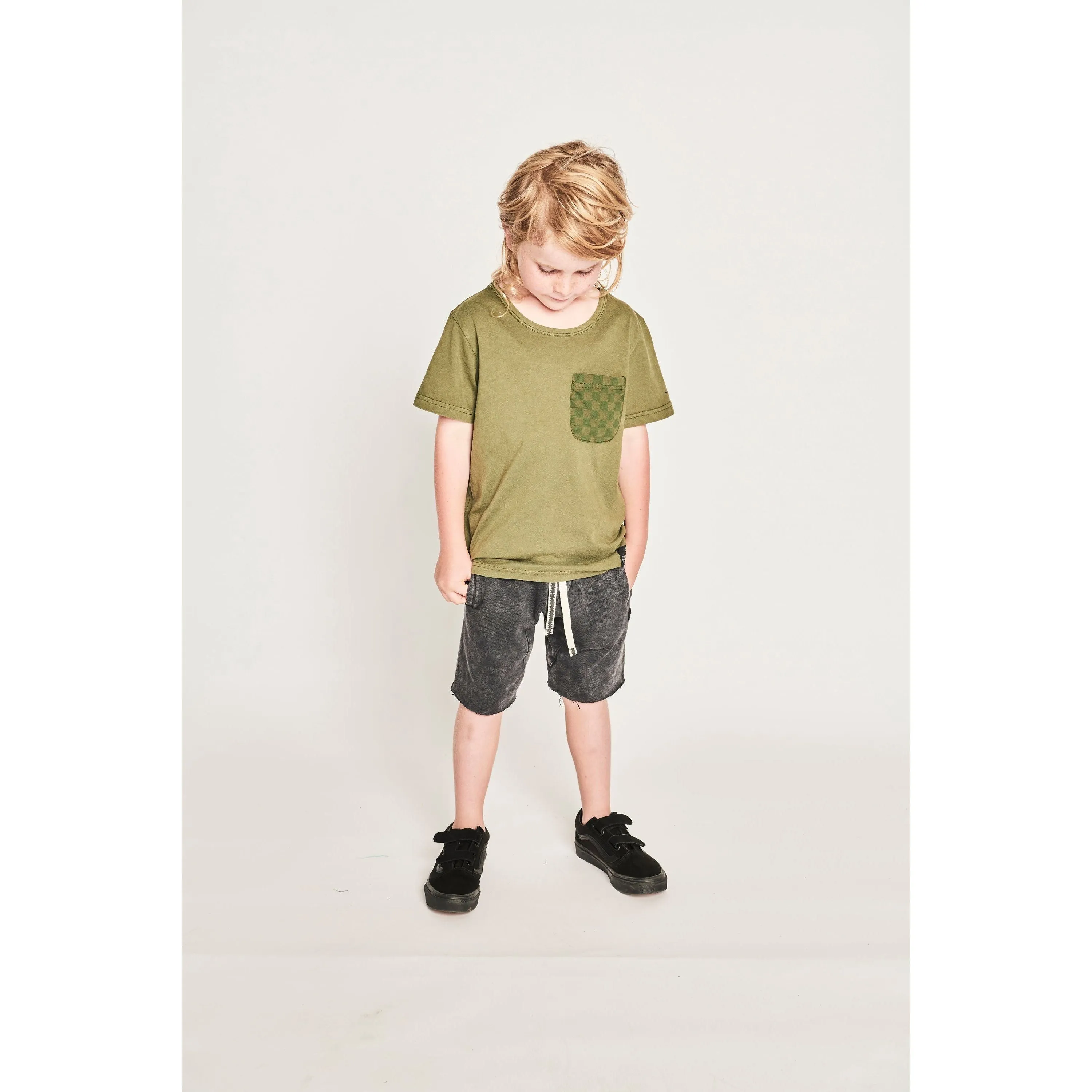 Pkt Check Ss Tee - Mineral Olivine