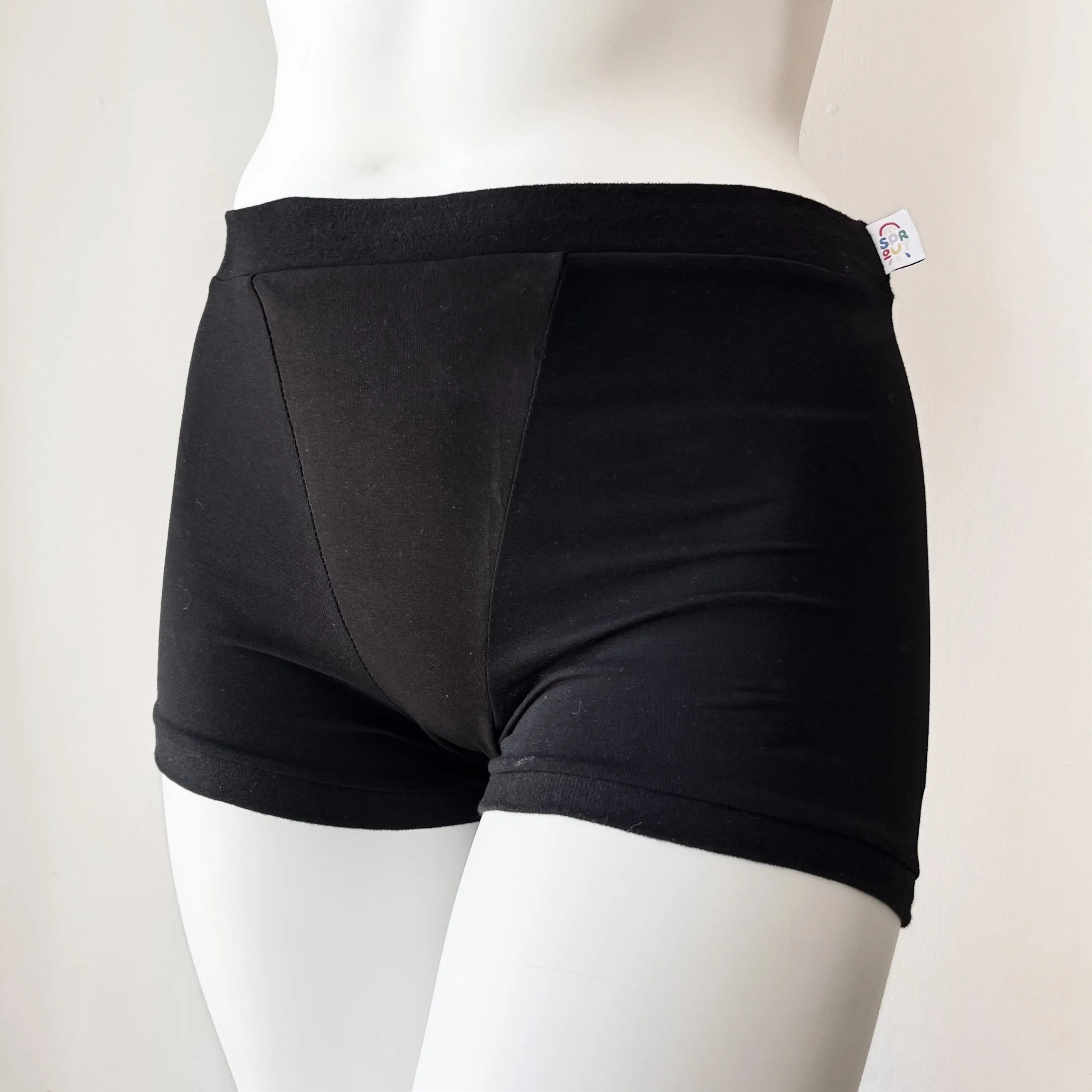 Plain Black Unisex Boxers | Men’s Women’s Pants | Organic Cotton Underwear