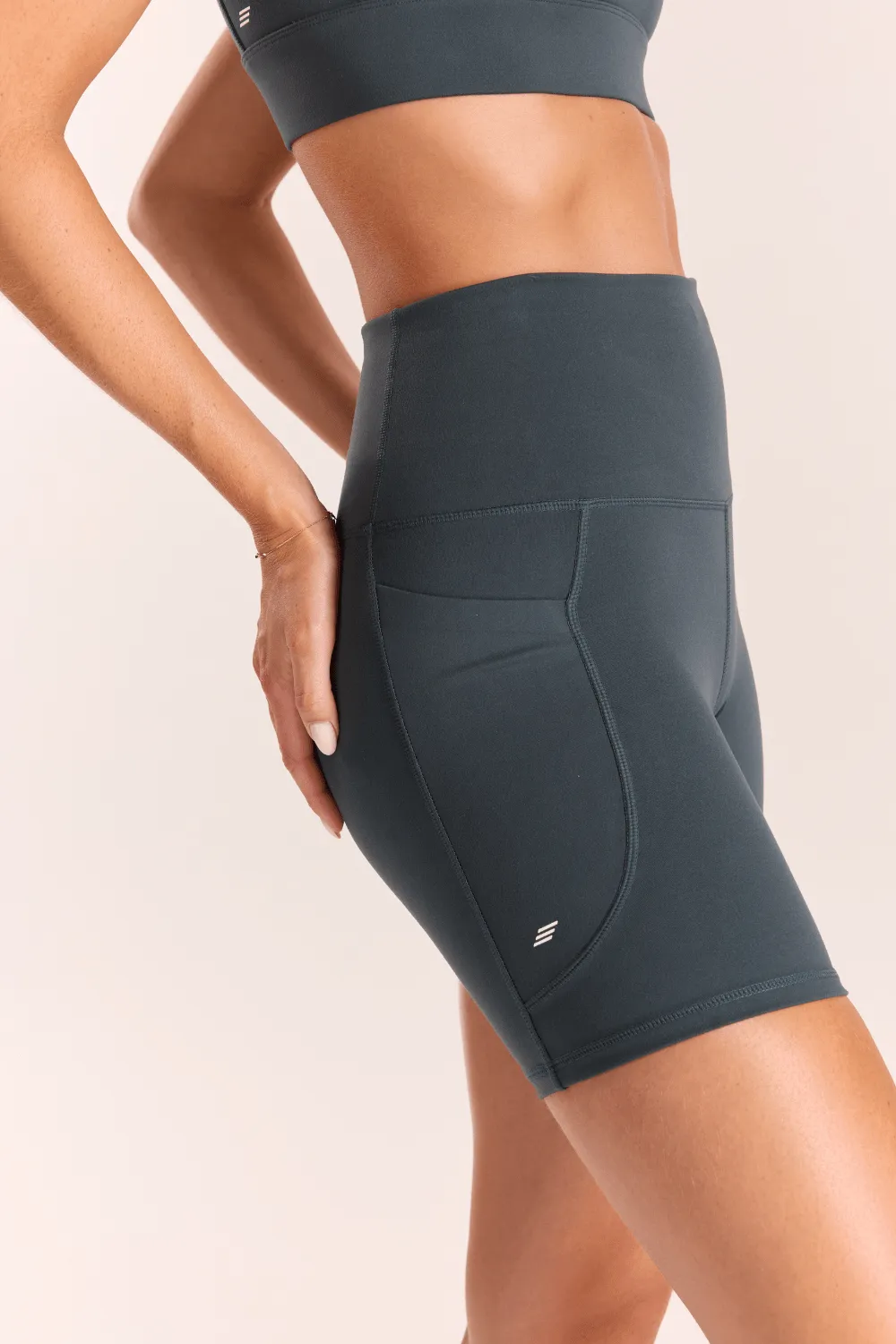 Pocket 6 Inch Short - (Compressive fit) - Teal