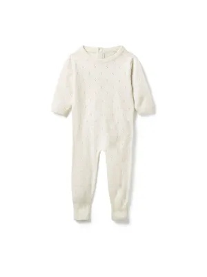 Pointelle Romper - Snow White