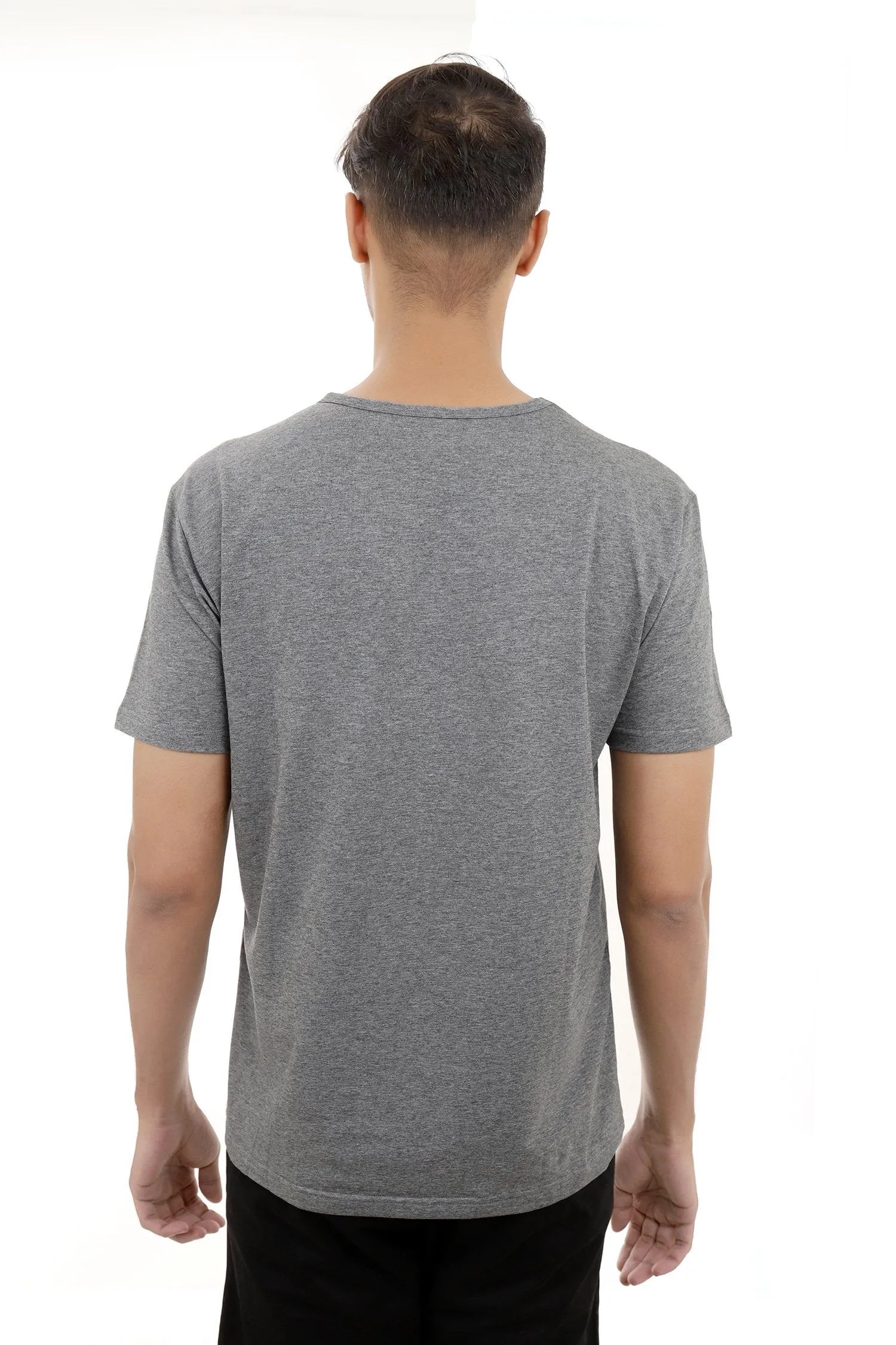 PREMIUM COTTON CREW NECK TEE-DARK-GREY