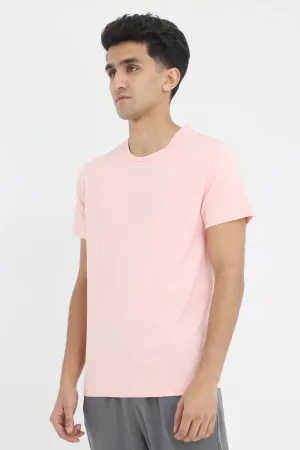 PREMIUM COTTON CREW NECK TEE-PINK