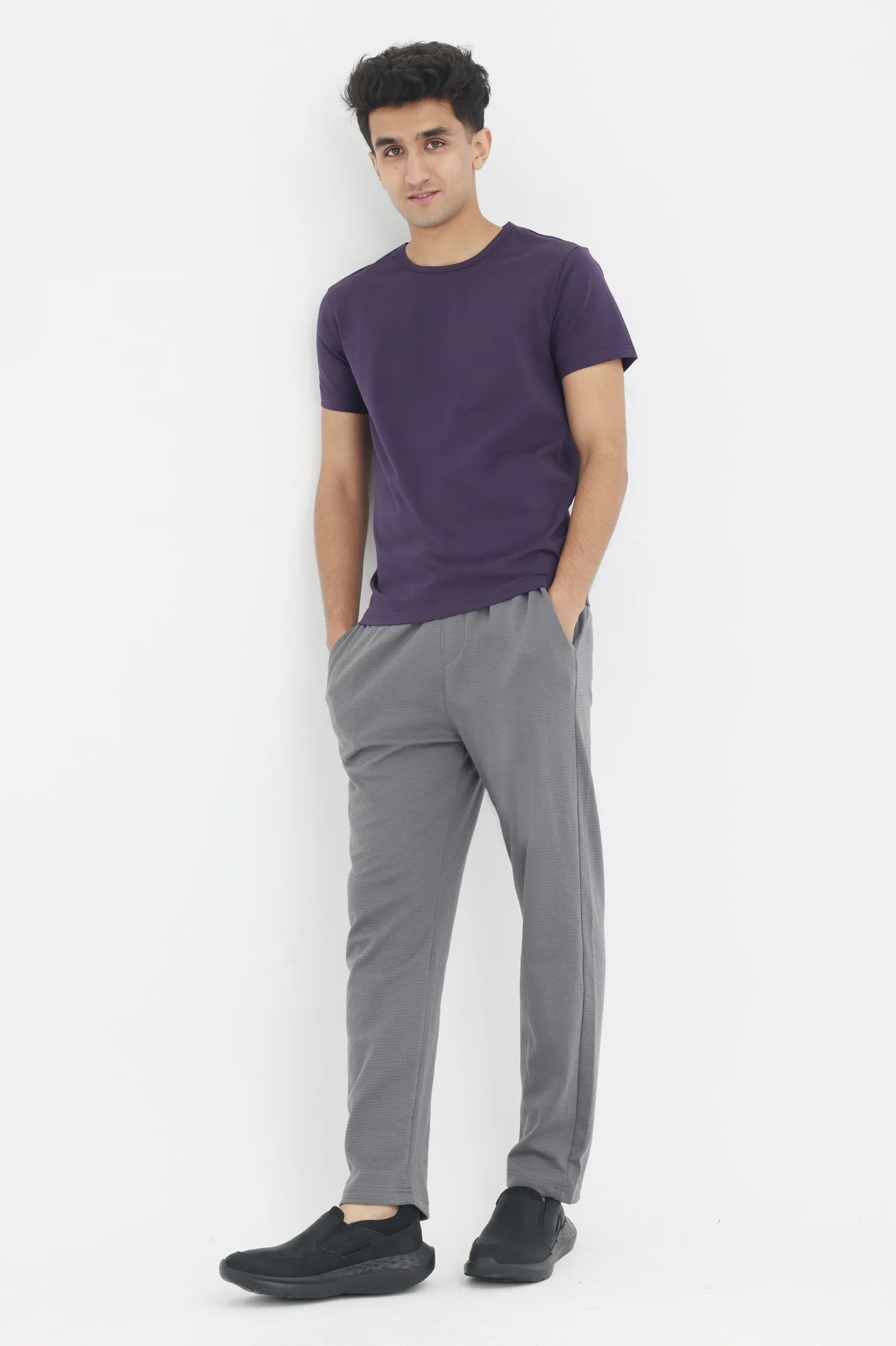 PREMIUM COTTON CREW NECK TEE-PURPLE