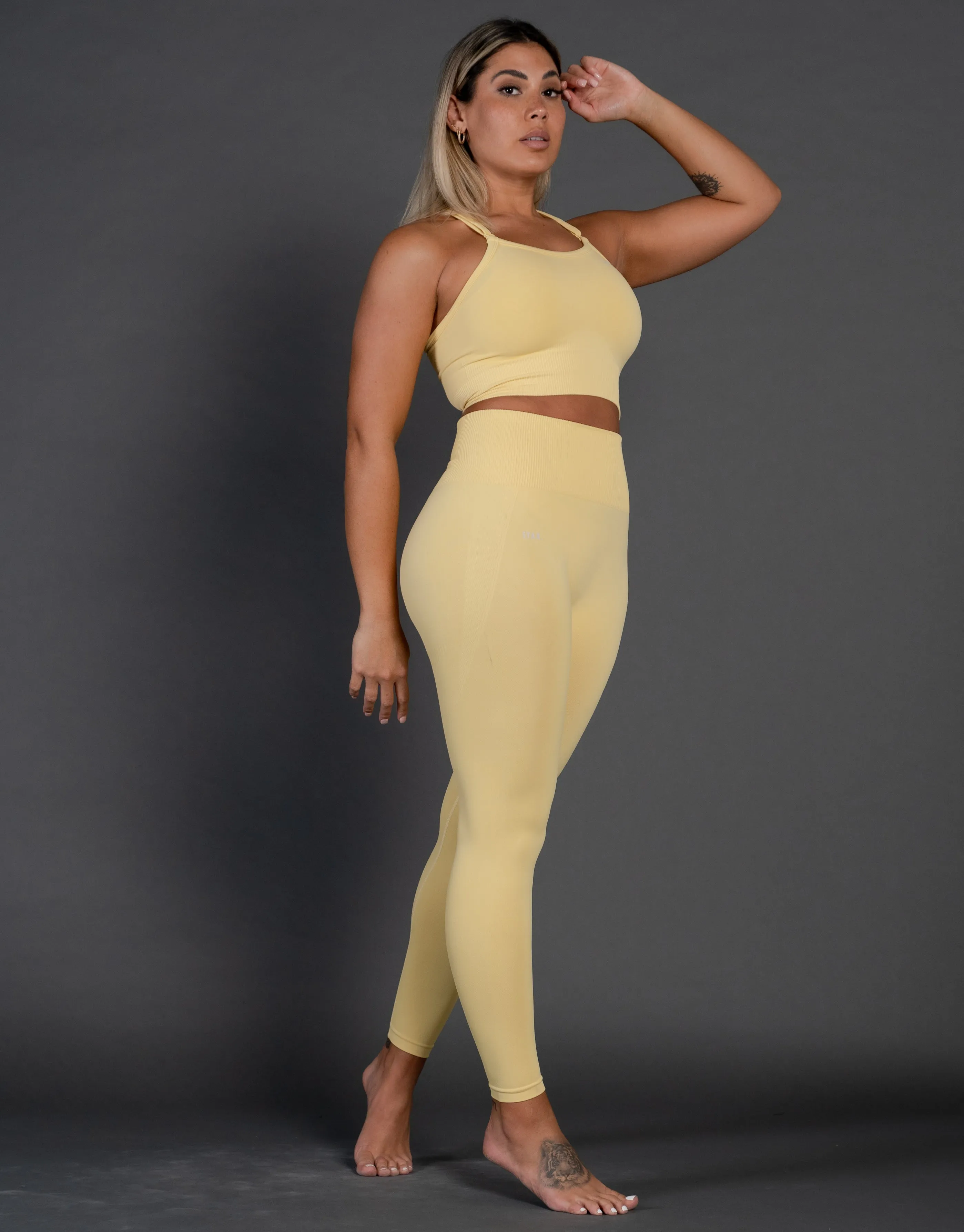 Premium Seamless V4 Tights - Flaxen Yellow