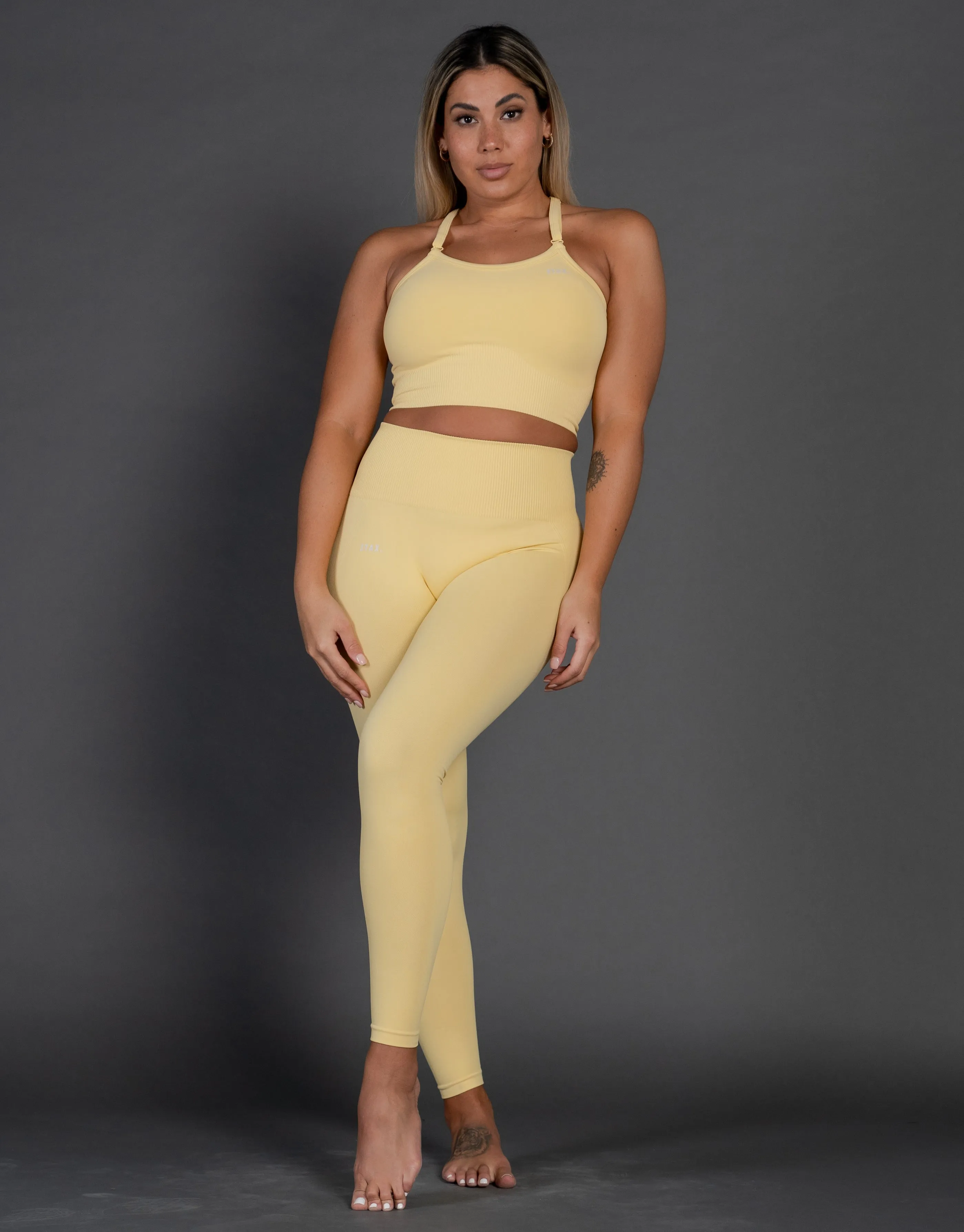 Premium Seamless V4 Tights - Flaxen Yellow