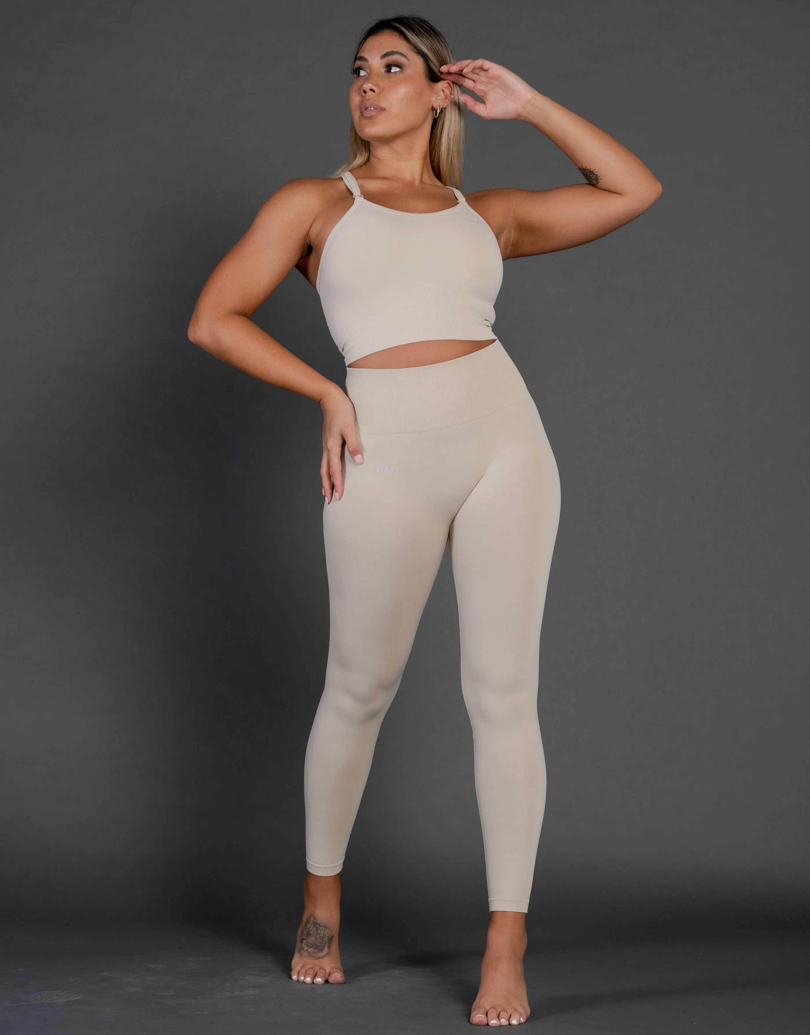 Premium Seamless V4 Tights - Ivory Beige